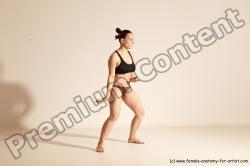 Underwear Martial art Woman White Moving poses Average long colored Dynamic poses Academic